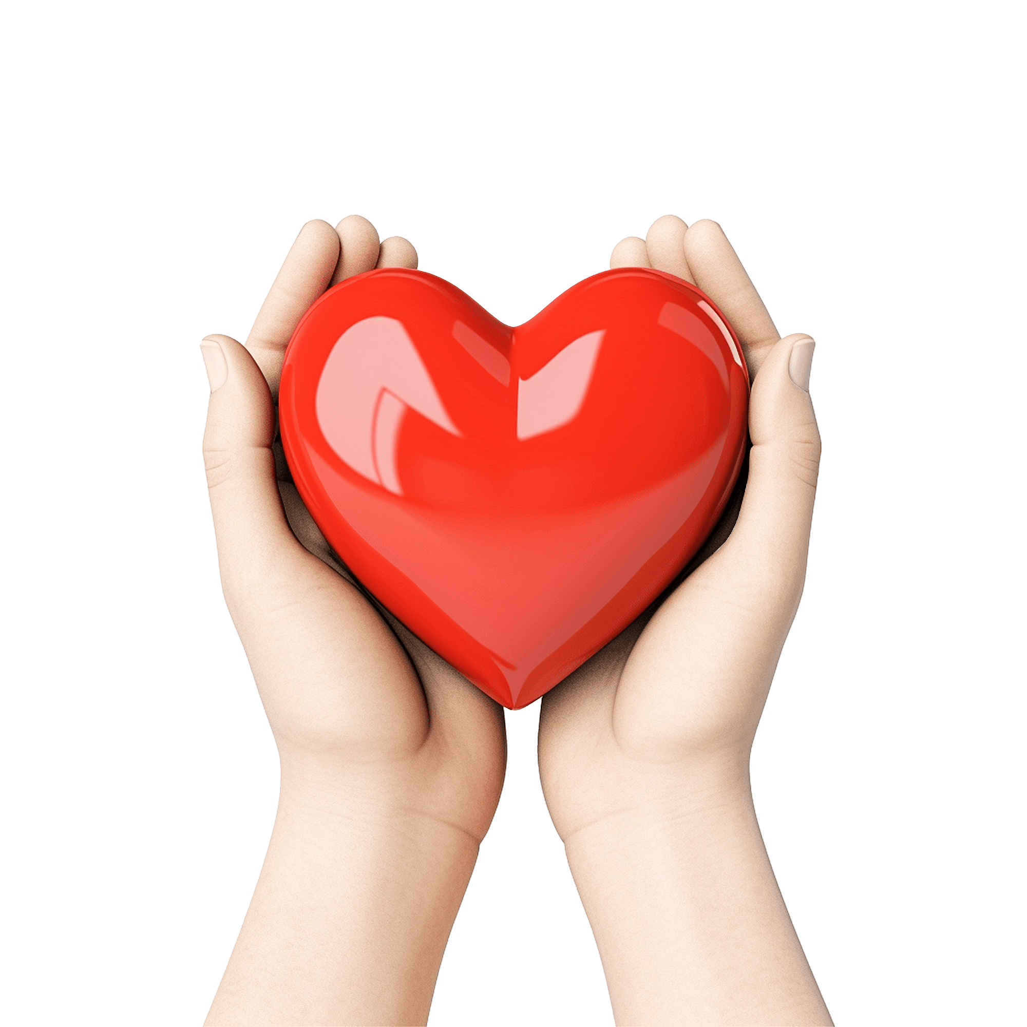 Hands holding a heart